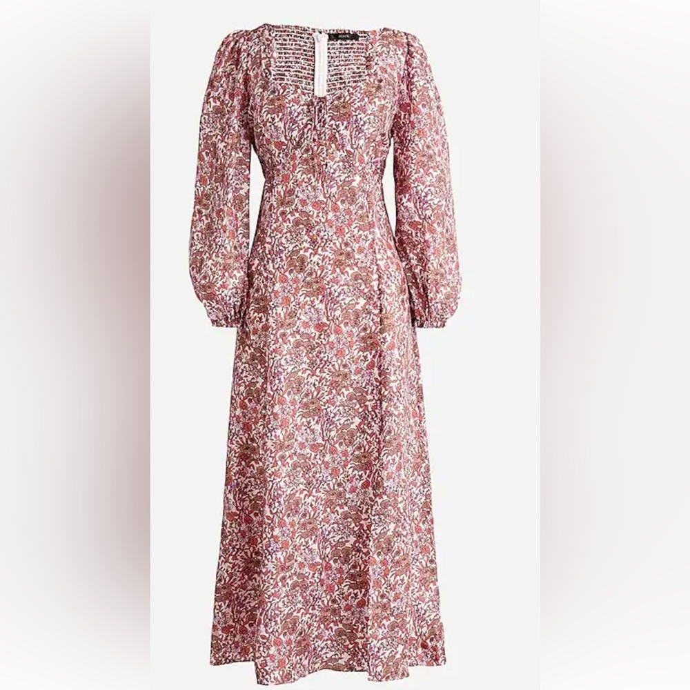 J.Crew Sweetheart Long-Sleeve Midi Dress in Fête Floral - Picture 11 of 15
